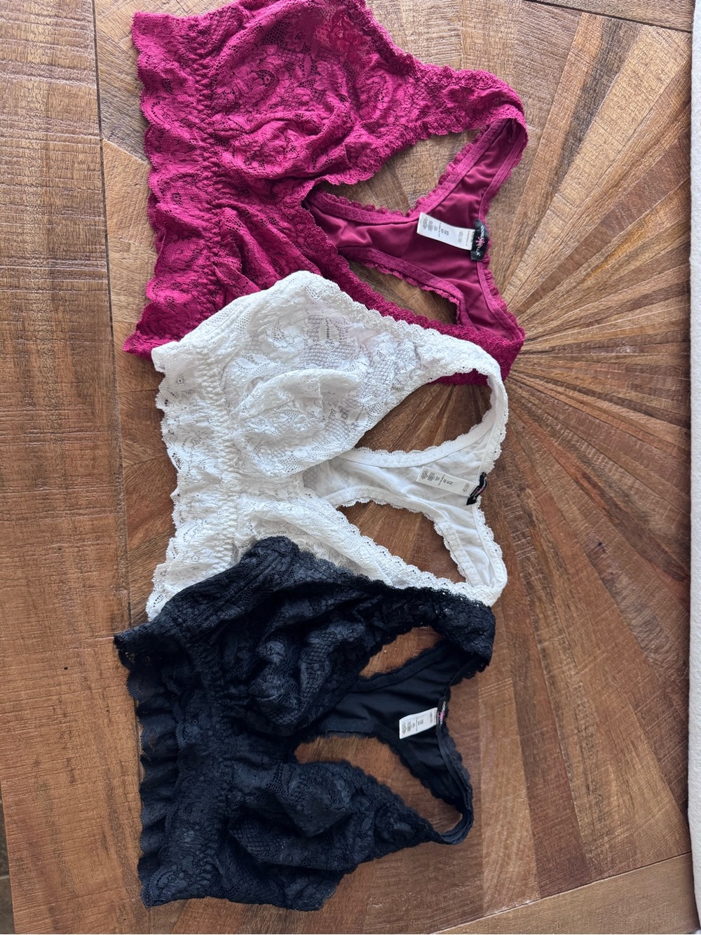 SET OF 3 Cosabella Never Say Never Wireless Lace Bralette